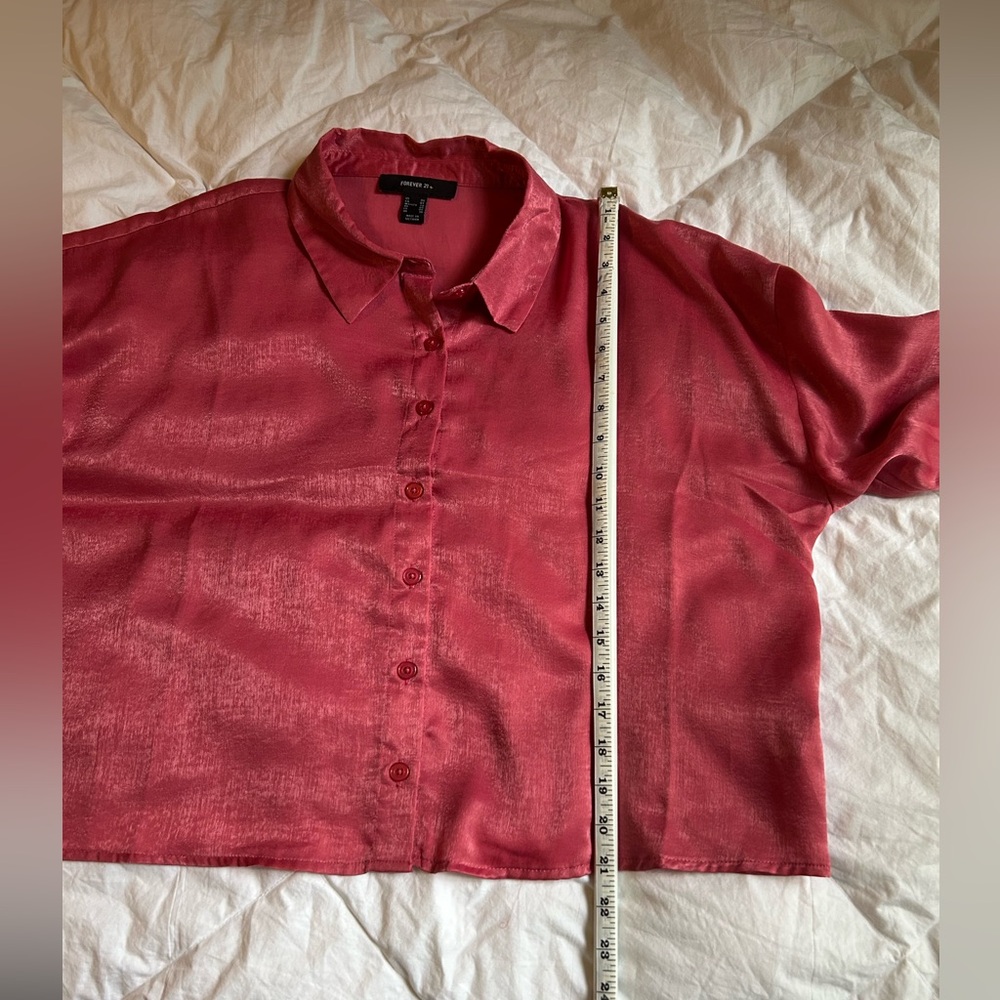 Coral Button-Up Blouse - Picture 5 of 7